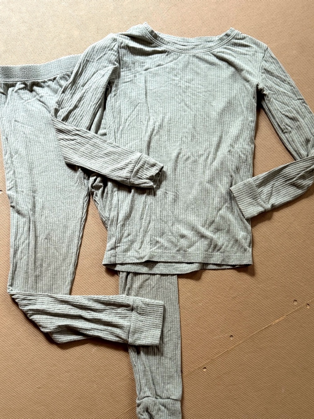 Little Sleepies Ribbed Bamboo Pajama Set Sage Green Size 5-6